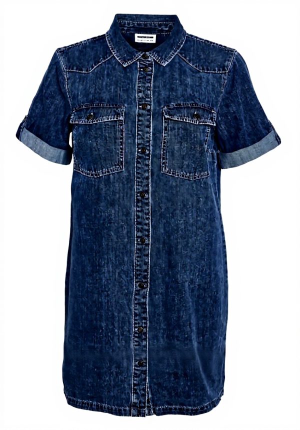 Noisy may Damen Jeanskleid Oversize Baumwolle Hemd Design