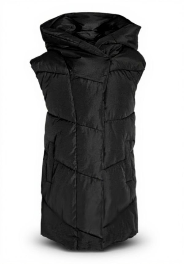 NOISY MAY Damen Weste gesteppt Schwarz Steppweste