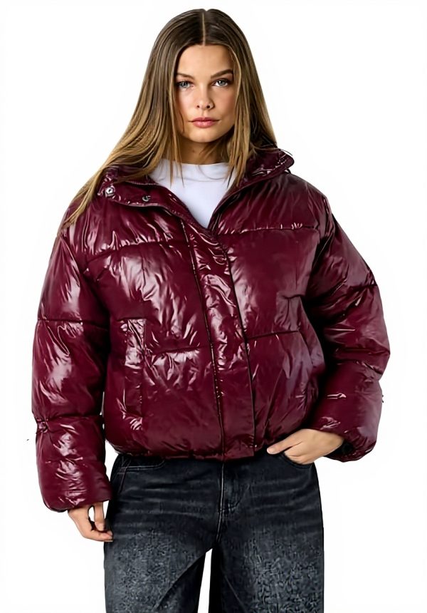 NOISY MAY Winterjacke Damen rot Pufferjacke Urban Fashion