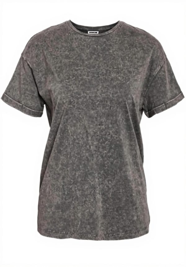 Noisy May Damen T-Shirt Grau Washed Streetwear Basics