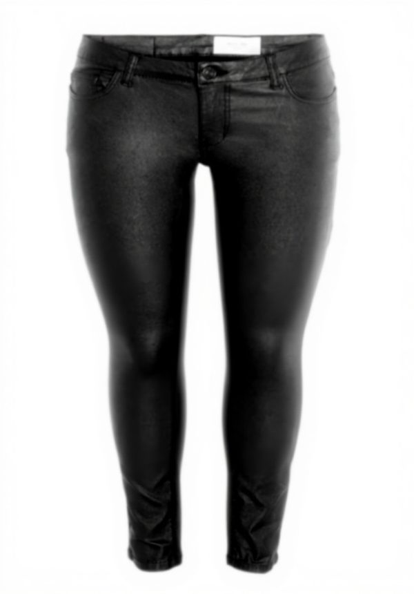 Noisy may Damen Skinny Hose Schwarz Coated Lw Nmallie